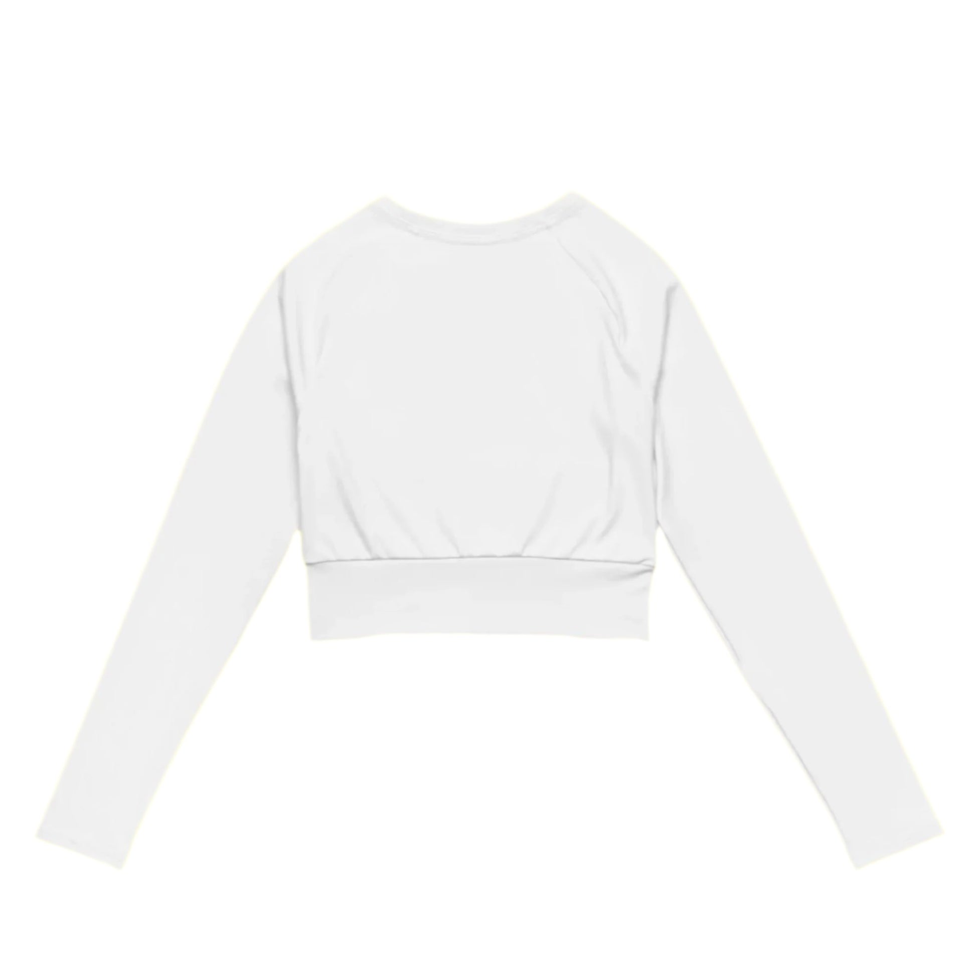 back view no bra long sleeve top crop with no print